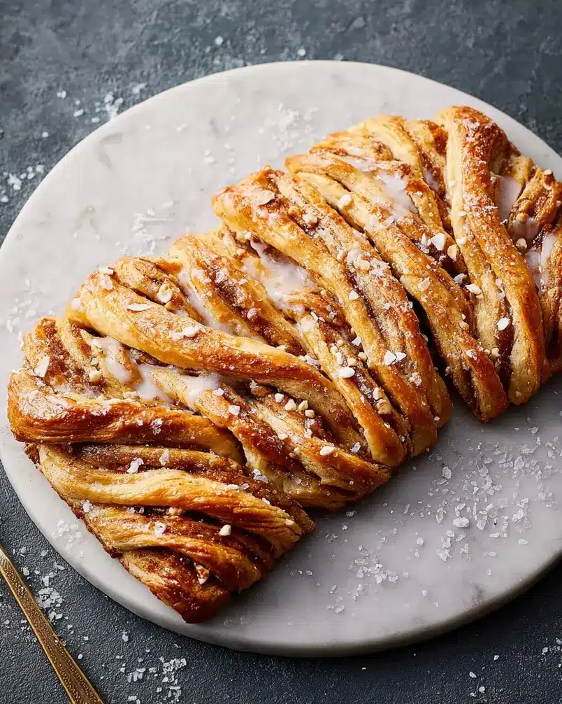 Danish Kringle 3 Danish Kringle baking in the oven, golden brown