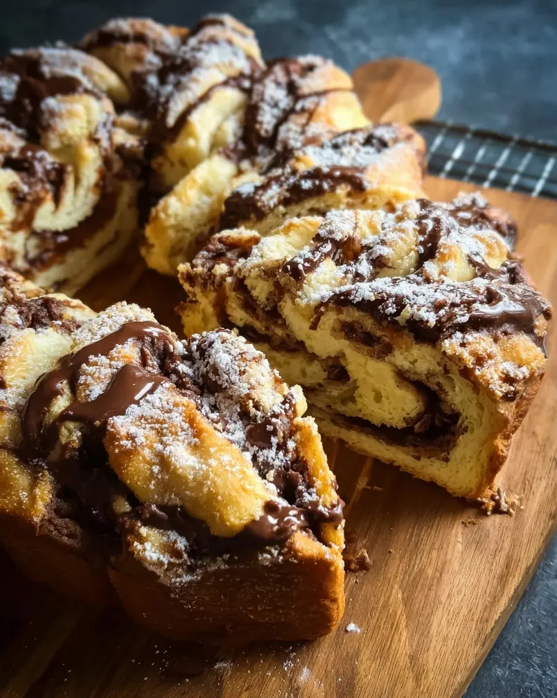 Chocolate Babka 3 A loaf pan filled with chocolate babka dough ready for baking